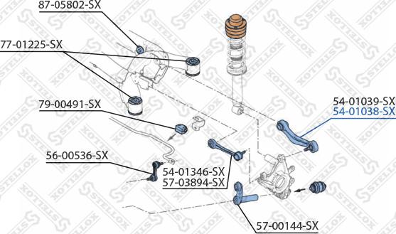 Stellox 54-01038-SX - Носач, окачване на колелата vvparts.bg