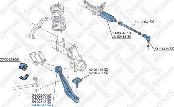 Stellox 54-02643-SX - Носач, окачване на колелата vvparts.bg