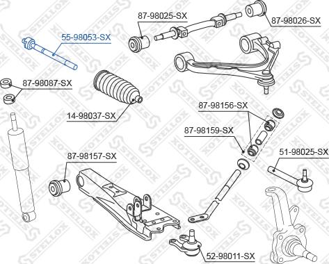 Stellox 55-98053-SX - Аксиален шарнирен накрайник, напречна кормилна щанга vvparts.bg