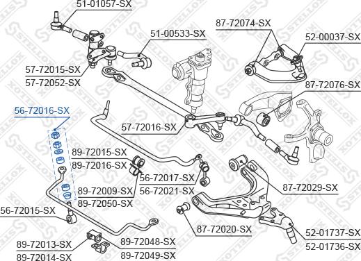 Stellox 56-72016-SX - Лагерна втулка, стабилизатор vvparts.bg