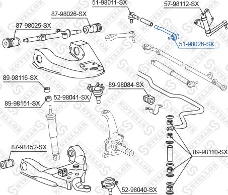 Stellox 51-98026-SX - Накрайник на напречна кормилна щанга vvparts.bg