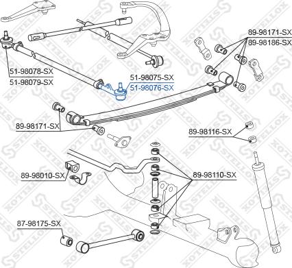 Stellox 51-98076-SX - Накрайник на напречна кормилна щанга vvparts.bg