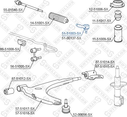 Stellox 51-51003-SX - Накрайник на напречна кормилна щанга vvparts.bg