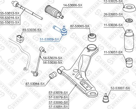 Stellox 51-53009-SX - Накрайник на напречна кормилна щанга vvparts.bg