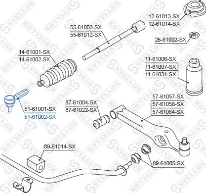 Stellox 51-61002-SX - Накрайник на напречна кормилна щанга vvparts.bg