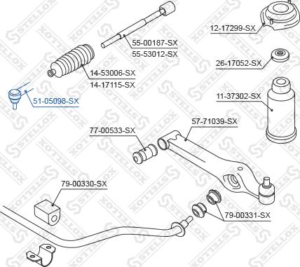 Stellox 51-05098-SX - Накрайник на напречна кормилна щанга vvparts.bg