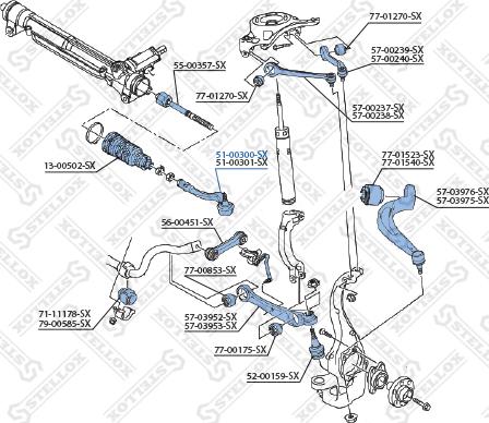 Stellox 51-00300-SX - Накрайник на напречна кормилна щанга vvparts.bg