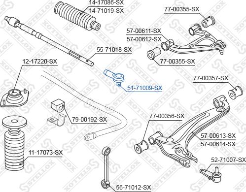 Stellox 51-71009-SX - Накрайник на напречна кормилна щанга vvparts.bg