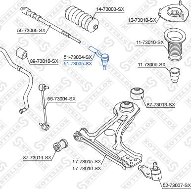 Stellox 51-73005-SX - Накрайник на напречна кормилна щанга vvparts.bg