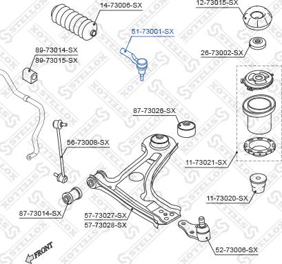 Stellox 51-73001-SX - Накрайник на напречна кормилна щанга vvparts.bg