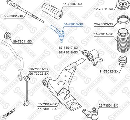 Stellox 51-73010-SX - Накрайник на напречна кормилна щанга vvparts.bg