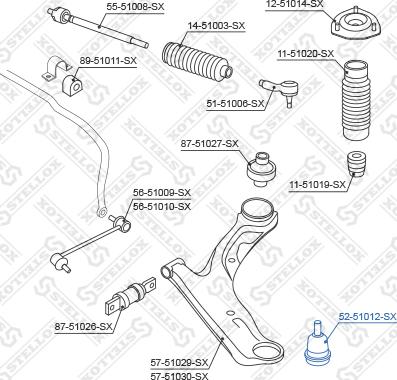 Stellox 52-51012-SX - Шарнири vvparts.bg