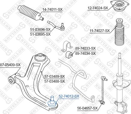 Stellox 52-74012-SX - Шарнири vvparts.bg