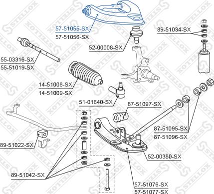 Stellox 57-51055-SX - Носач, окачване на колелата vvparts.bg