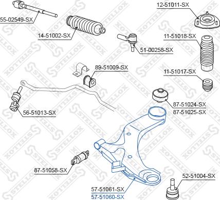 Stellox 57-51060-SX - Носач, окачване на колелата vvparts.bg