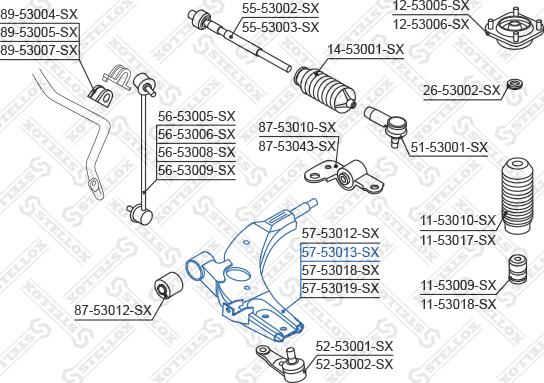 Stellox 57-53013-SX - Носач, окачване на колелата vvparts.bg