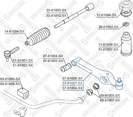 Stellox 57-61007-SX - Носач, окачване на колелата vvparts.bg