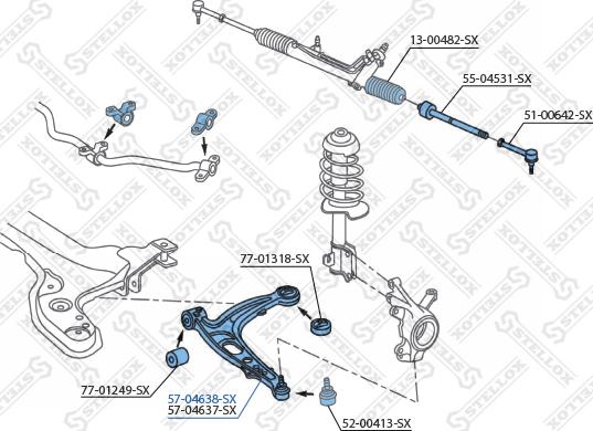 Stellox 57-04638-SX - Носач, окачване на колелата vvparts.bg