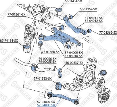 Stellox 57-04008-SX - Носач, окачване на колелата vvparts.bg