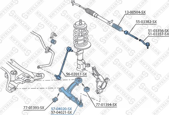 Stellox 57-04020-SX - Носач, окачване на колелата vvparts.bg