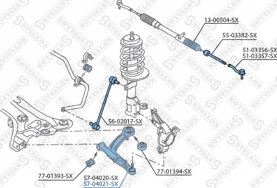 Stellox 57-04021-SX - Носач, окачване на колелата vvparts.bg