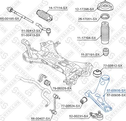 Stellox 57-00935-SX - Носач, окачване на колелата vvparts.bg