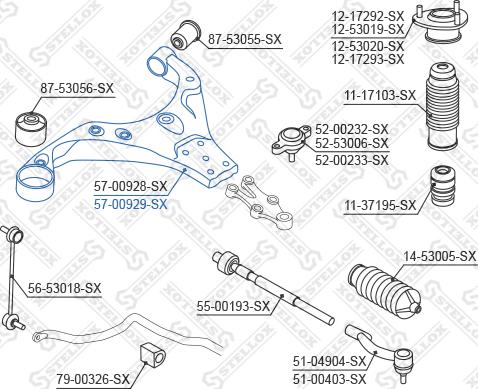 Stellox 57-00929-SX - Носач, окачване на колелата vvparts.bg