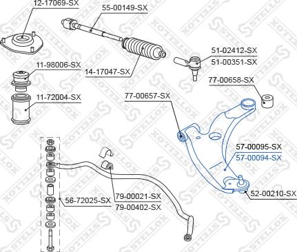 Stellox 57-00094-SX - Носач, окачване на колелата vvparts.bg