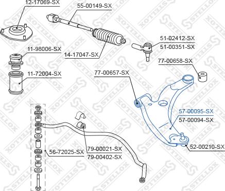 Stellox 57-00095-SX - Носач, окачване на колелата vvparts.bg