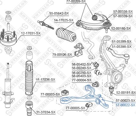 Stellox 57-00022-SX - Носач, окачване на колелата vvparts.bg