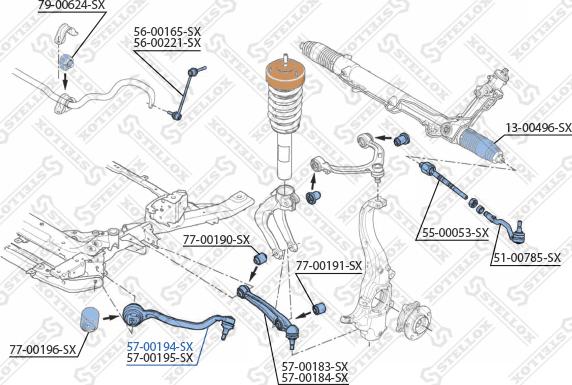 Stellox 57-00194-SX - Носач, окачване на колелата vvparts.bg