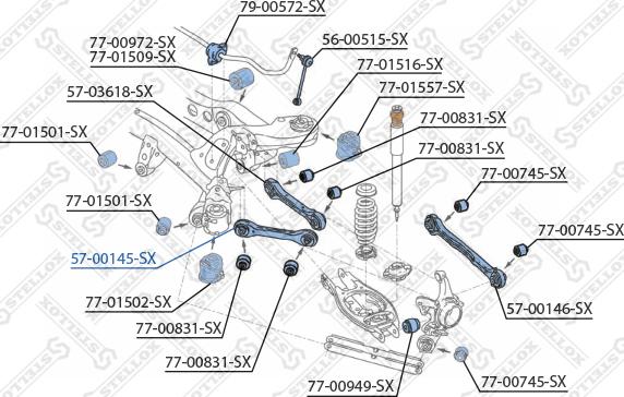 Stellox 57-00145-SX - Носач, окачване на колелата vvparts.bg