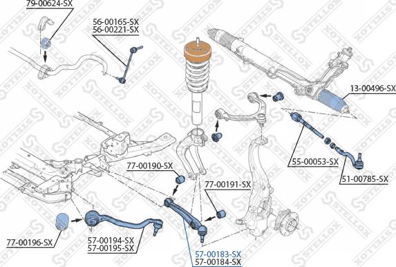 Stellox 57-00183-SX - Носач, окачване на колелата vvparts.bg