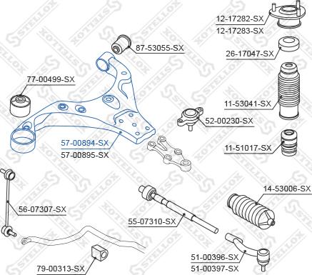 Stellox 57-00894-SX - Носач, окачване на колелата vvparts.bg