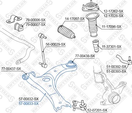 Stellox 57-00833-SX - Носач, окачване на колелата vvparts.bg