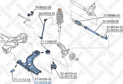 Stellox 57-00209-SX - Носач, окачване на колелата vvparts.bg