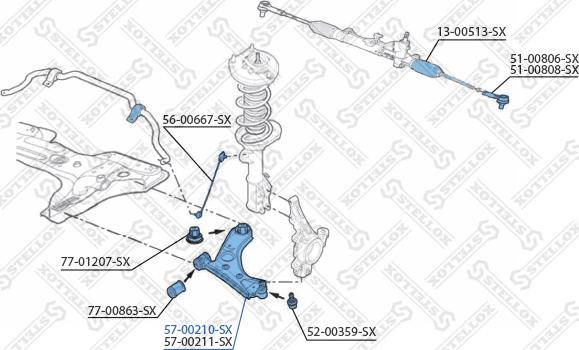 Stellox 57-00210-SX - Носач, окачване на колелата vvparts.bg