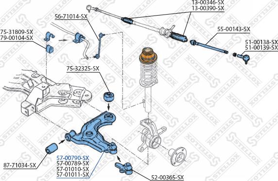 Stellox 57-00790-SX - Носач, окачване на колелата vvparts.bg