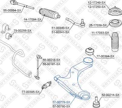 Stellox 57-00779-SX - Носач, окачване на колелата vvparts.bg