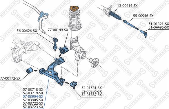 Stellox 57-03904-SX - Носач, окачване на колелата vvparts.bg