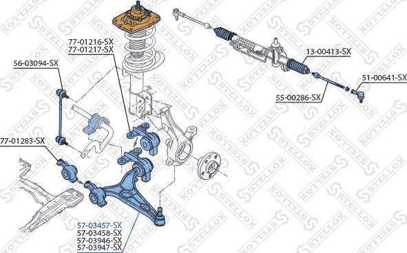 Stellox 57-03457-SX - Носач, окачване на колелата vvparts.bg