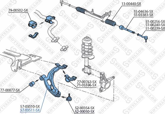 Stellox 57-03511-SX - Носач, окачване на колелата vvparts.bg