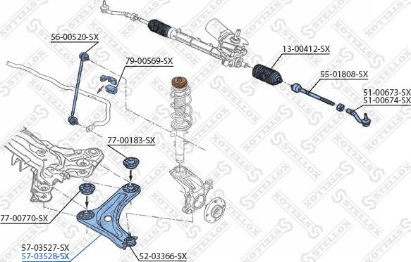 Stellox 57-03528-SX - Носач, окачване на колелата vvparts.bg