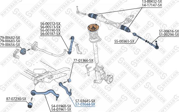 Stellox 57-03644-SX - Носач, окачване на колелата vvparts.bg