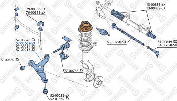 Stellox 57-03669-SX - Носач, окачване на колелата vvparts.bg