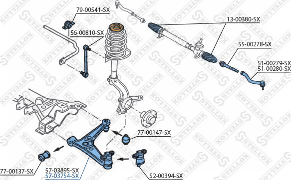 Stellox 57-03754-SX - Носач, окачване на колелата vvparts.bg