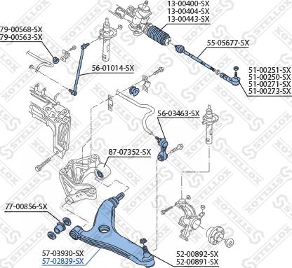 Stellox 57-02839-SX - Носач, окачване на колелата vvparts.bg