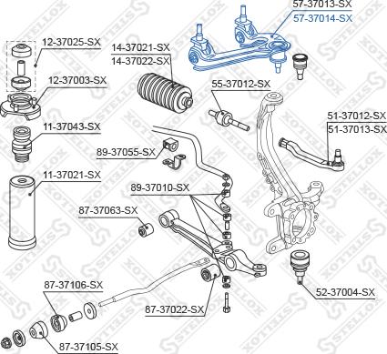 Stellox 57-37014-SX - Носач, окачване на колелата vvparts.bg