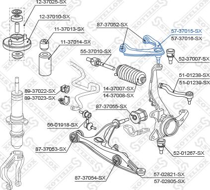 Stellox 57-37015-SX - Носач, окачване на колелата vvparts.bg