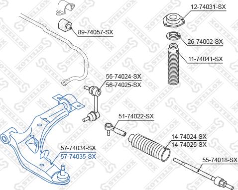 Stellox 57-74035-SX - Носач, окачване на колелата vvparts.bg